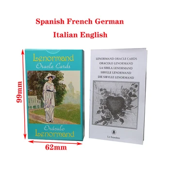 Yüksek kaliteli Lenormand Oracle Güverte İspanyolca Tarot Kartları Fransızca İtalyanca İngilizce Ve Almanca İle Yeni Başlayanlar İçin Kılavuz Görüntü
