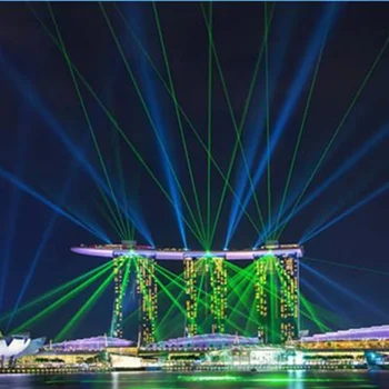Yüksek parlaklık 40W 50W 60W su geçirmez RGB animasyon lazeri ışık dış aydınlatma landmark lazer gösterisi reklam yapı Görüntü