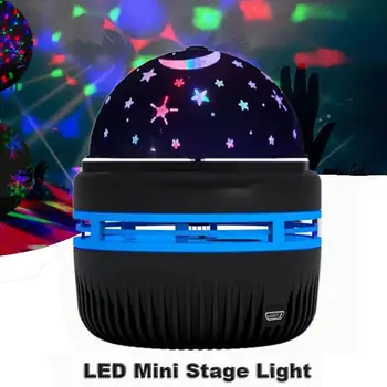 Yıldız projektör lambası Usb Powered renkli dönen sihirli top ışık araba atmosfer lambası KTV Bar disko DJ parti sahne ışığı Görüntü