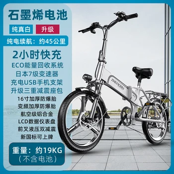Zhengbu Katlanır Elektrikli Bisiklet Güç Scooter Pil Bisiklet Küçük Sürüş Elektrikli Araç Lityum Pil Görüntü