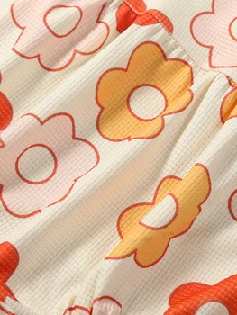 jdhtbs Yenidoğan Bebek Kız yaz giysileri çiçekli tulum Kravat Askısı Halter Tulum Bebek Yaz Sling Tulum 0 - 18M (A-çiçek Görüntü
