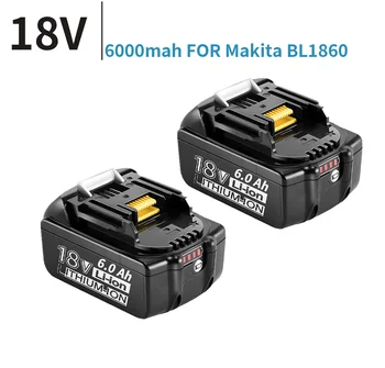 makita 18V 6000mAh için 6.0 Ah Şarj Edilebilir Güç Araçları Pil İle LED lityum-iyon yedek pil LXT BL1860B BL1860 BL1850 BL1830 Görüntü
