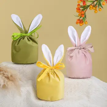 Çekici şekerlik Solmayan Atmosfer Yaratın Yeniden Kullanılabilir Güzel Tavşan Şeker saklama çantası hediye kesesi Görüntü