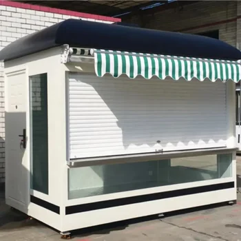 Çelik Çerçeve Fiberglas kahve bar fast food Mini Pop-up Dükkanı Taşınabilir Sokak Cafe Mağazaları Mobil Konteyner Kahve Bar Kiosk Görüntü