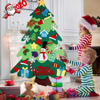 Çocuklar DIY Noel Ağacı Seti Duvar Asılı Ayrılabilir Süsler Noel Hediyeleri Noel Hediyeleri Mutlu yılbaşı dekoru Ev Parti Malzemeleri Görüntü