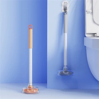 Çok Tuvalet Fırçası Ev Yaratıcı Ahtapot Yumuşak Silikon Temizleme Fırçası Uzun Saplı Duvara Monte Tuvalet Fırçaları Tutucu Seti Görüntü