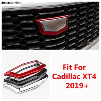 Ön Orta Izgara Logosu krom çerçeve Trim Cadillac İçin Fit XT4 2019-2022 Kırmızı / Krom / Karbon Fiber Aksesuarları Dış Kiti Görüntü