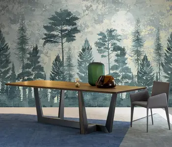 Özel Fotoğraf Duvar Kağıdı 3D Duvar Kağıdı Oturma Odası TV Kanepe Arka Plan İskandinav çam ormanı duvar kağıdı Duvar ev geliştirme İçin Görüntü