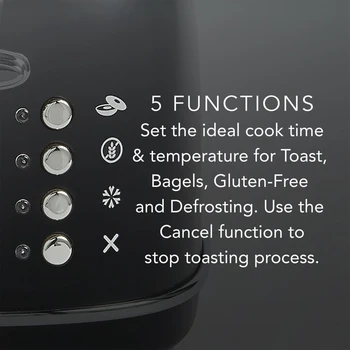 Ücretsiz kargo Choice Gourmezza 2-Ekmek Kızartma Makinesi, Mat Siyah Görüntü