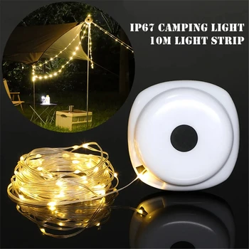 Şarj edilebilir LED kamp ışık ile 10 M LED ışık şeridi IP67 su geçirmez dış ışık dize noel peri dekoratif ışıklar Görüntü