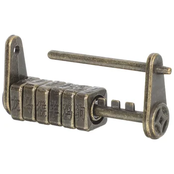Şifreli kilit Metal Asma Kilit Retro güvenlik kabini Çekmeceler Eski Stil Güvenlik Görüntü