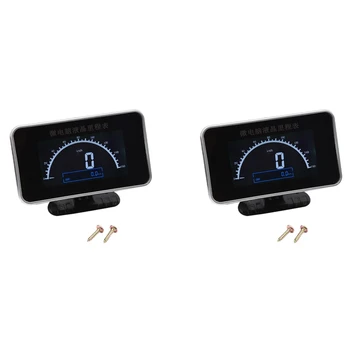 2X Kamyon 12 V/24 V 2 İN 1 Fonksiyonları Dijital Kilometre Hız Ölçer + Kilometre Sayacı Ölçer LCD Gösterge Paneli + Alarm LCD Ölçer Görüntü